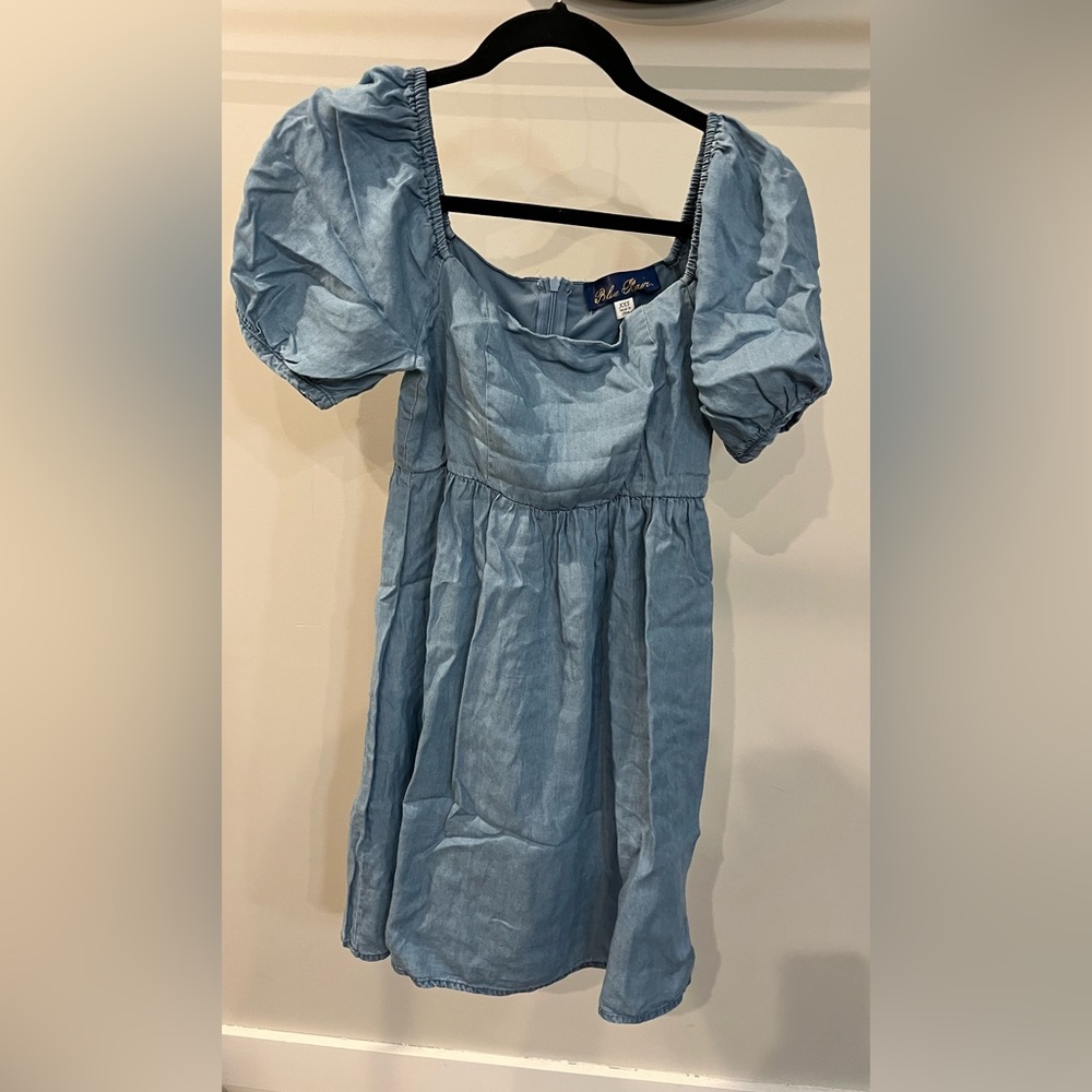 francesca’s blue denim dress